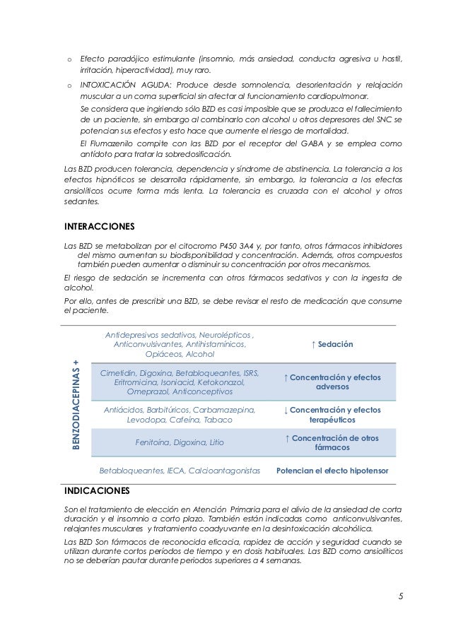 efecto paradojico de las benzodiacepinas